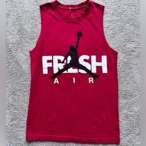Like New Jordan Youth X-Large Deep Red Tank Top with Jumpman "Fresh" Air